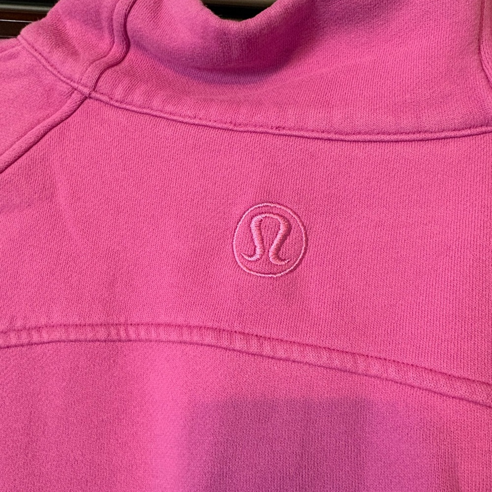 Lululemon Women’s Size XL/XXL Scuba Oversized Funnel-Neck Half Zip Pink Peony - Picture 7 of 8